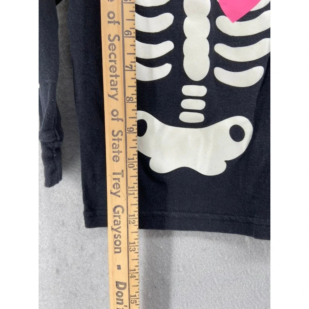 Carters Pajamas Rompers Girls Sz 18‎ mos. Set of 2 Black Skeleton Halloween